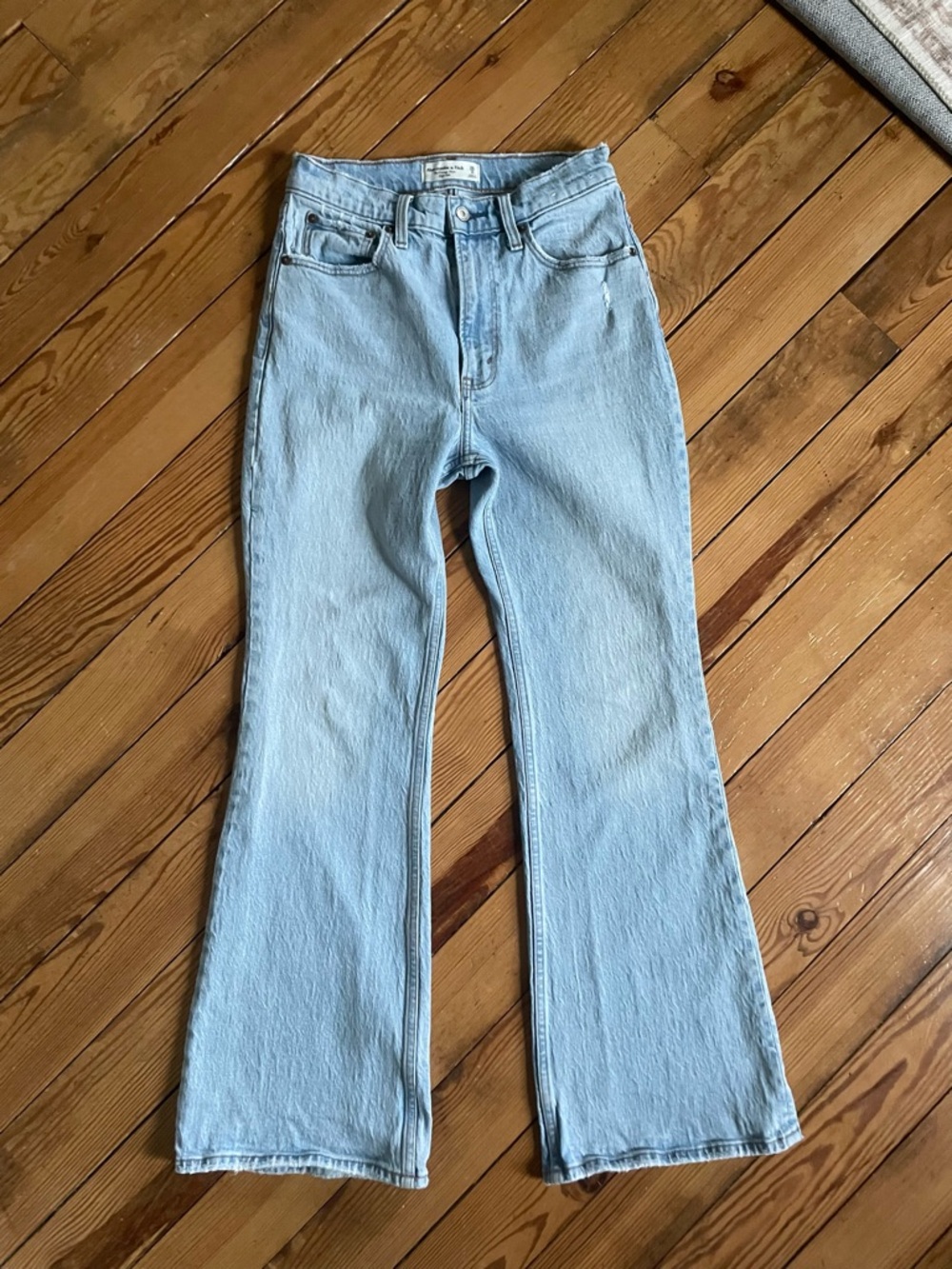 Abercrombie & Fitch Light Wash High-Rise Flared Jeans